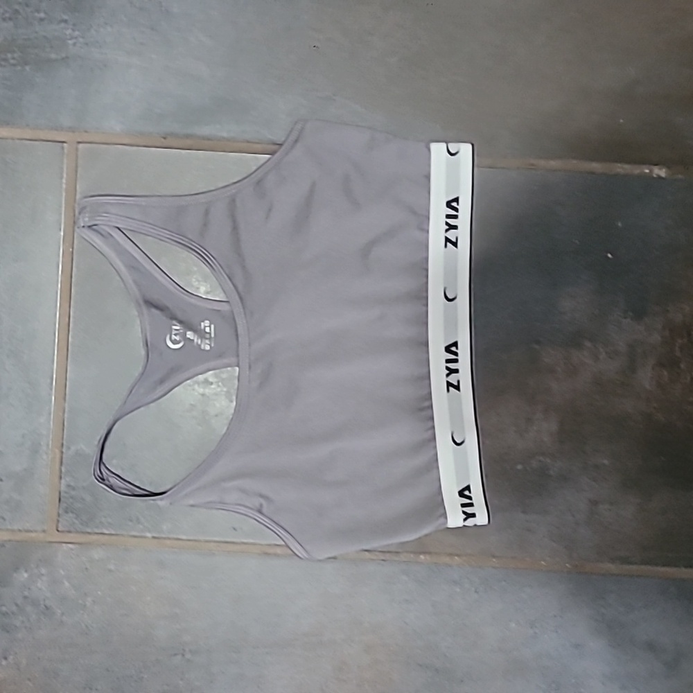 NWOT Zyia Women's Gray Racerback Comfort Sports Bra Size XS